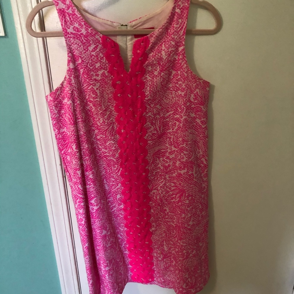 pink and white LILLY FOR TARGET shift dress